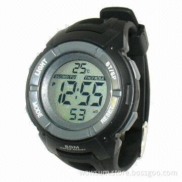 Multifunction Watch with Digital Thermometer, Compliant with CE Standard and RoHS Directives